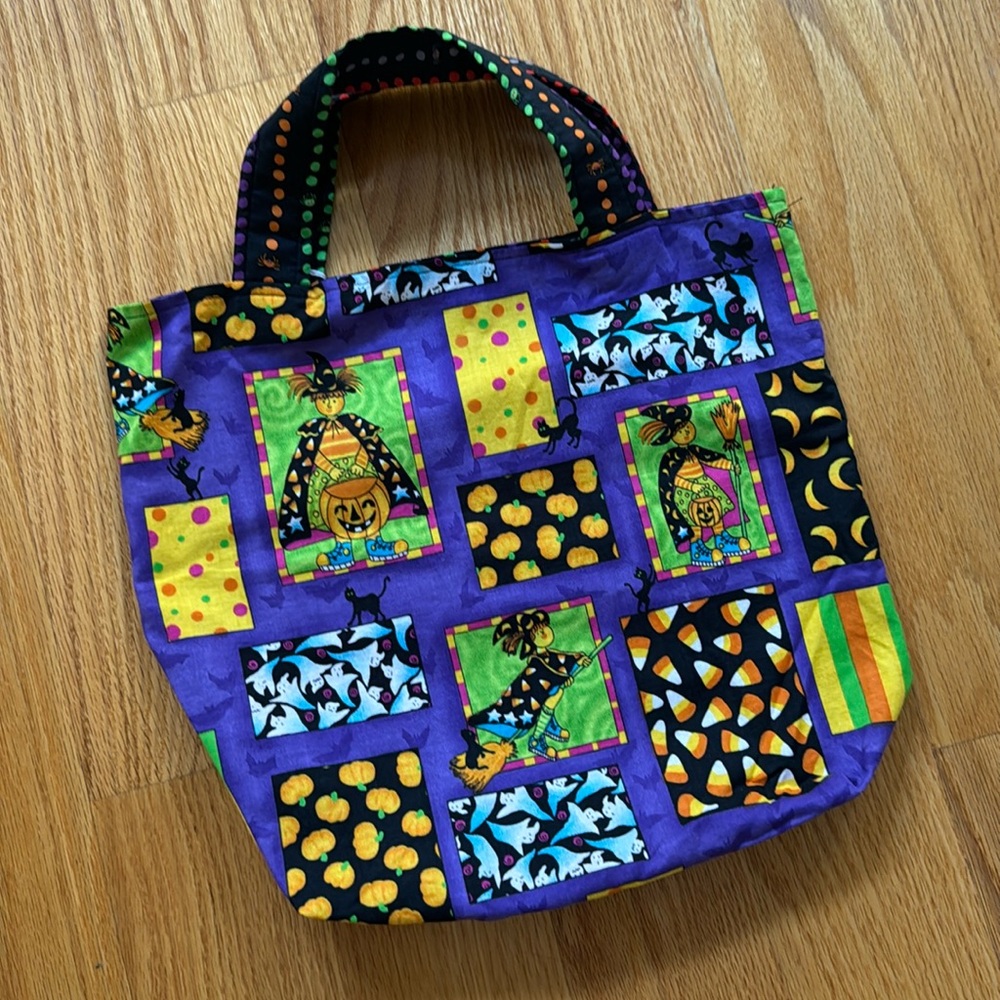 Halloween trick-or-treat bag reversible handmade
